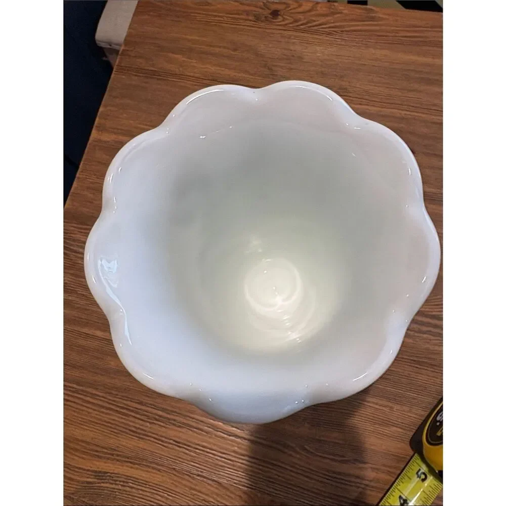 Westmoreland White Milk Glass Pedestal Vase with Grape and Floral Relief